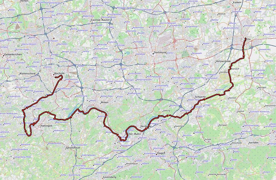 Routenverlauf der Springorum-Trasse